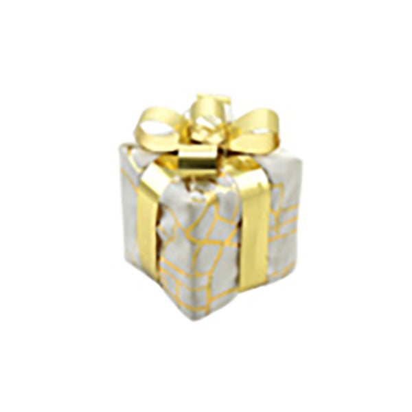 PACCO REGALO BIANCO/ORO 6X6X6CM