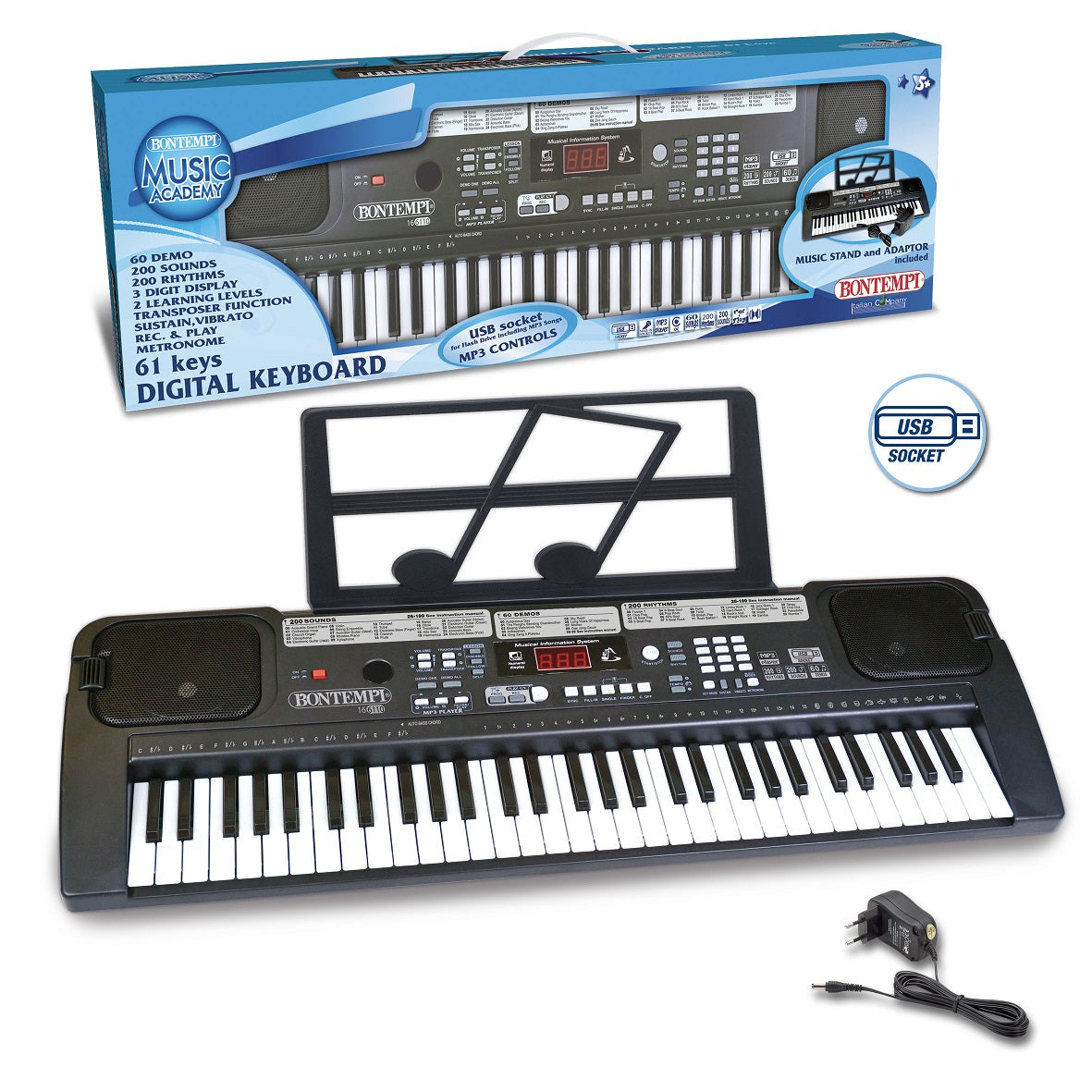 immagine-2-bontempi-tastiera-61-tasti-usb-adattatore-16-6110-bontempi-ean-0047663558530