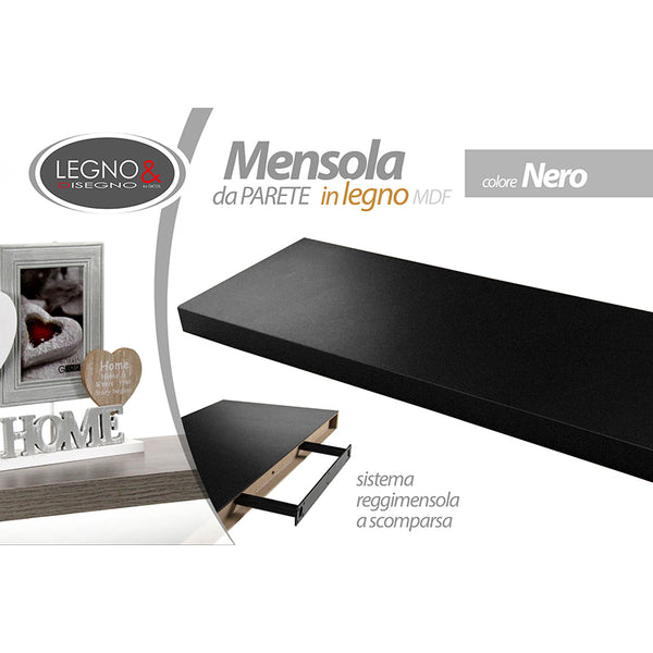 Mensola Nero 60x25x3,8